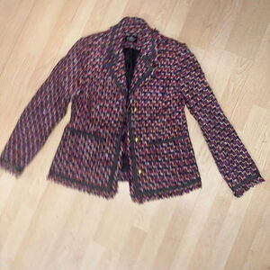 ￼Y2K Katherine of New York Whimsical Pea coat Blazer multicolor women's small